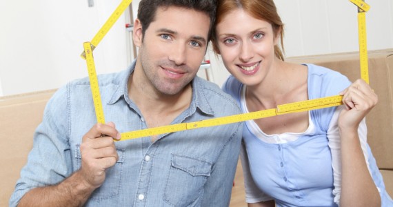 Young couple buying new home